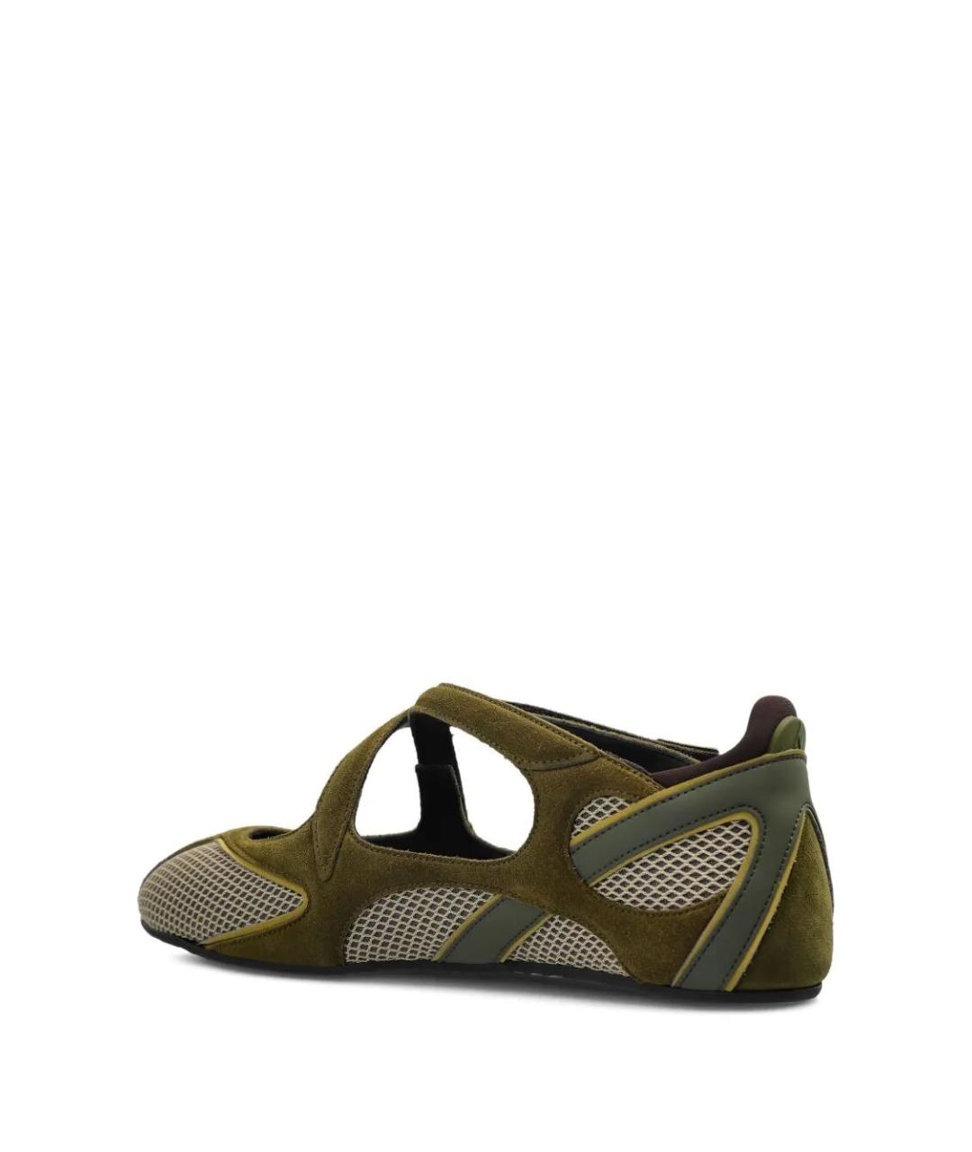 THE ATTICO Зеленые синтетические балетки, фото 5