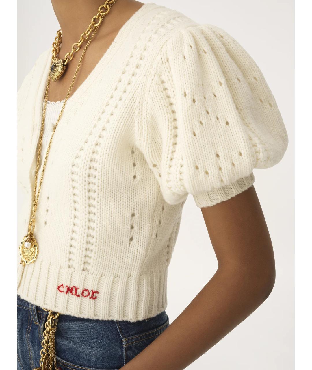 CHLOE Бежевый шерстяной кардиган, фото 5