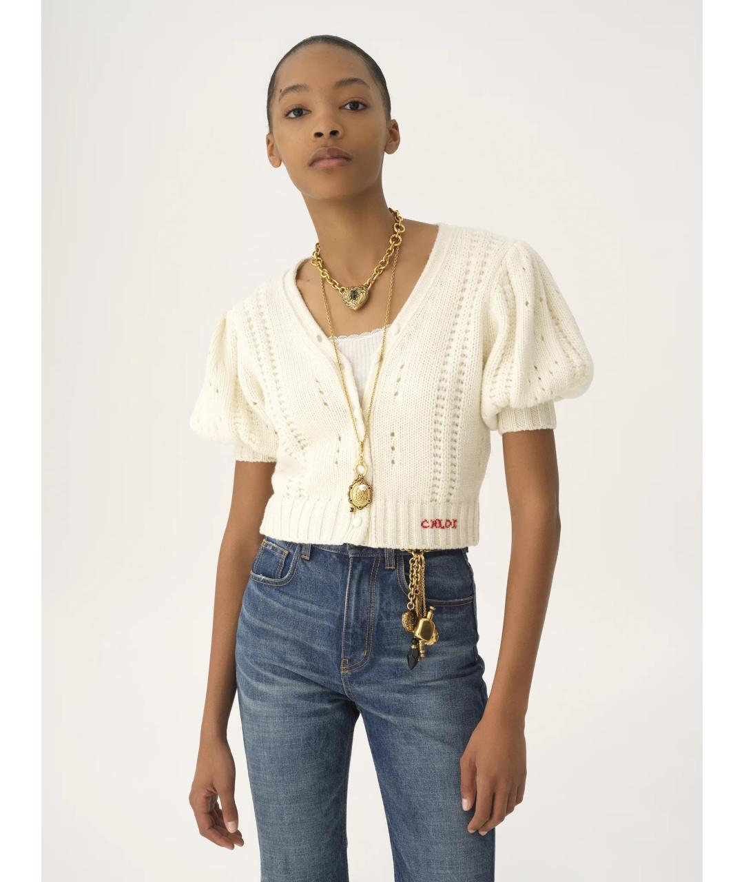 CHLOE Бежевый шерстяной кардиган, фото 3