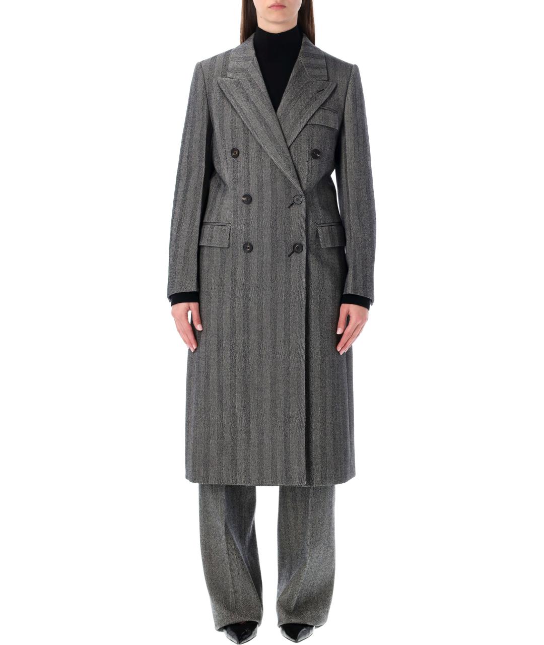 FERRAGAMO Мульти шерстяное пальто, фото 2