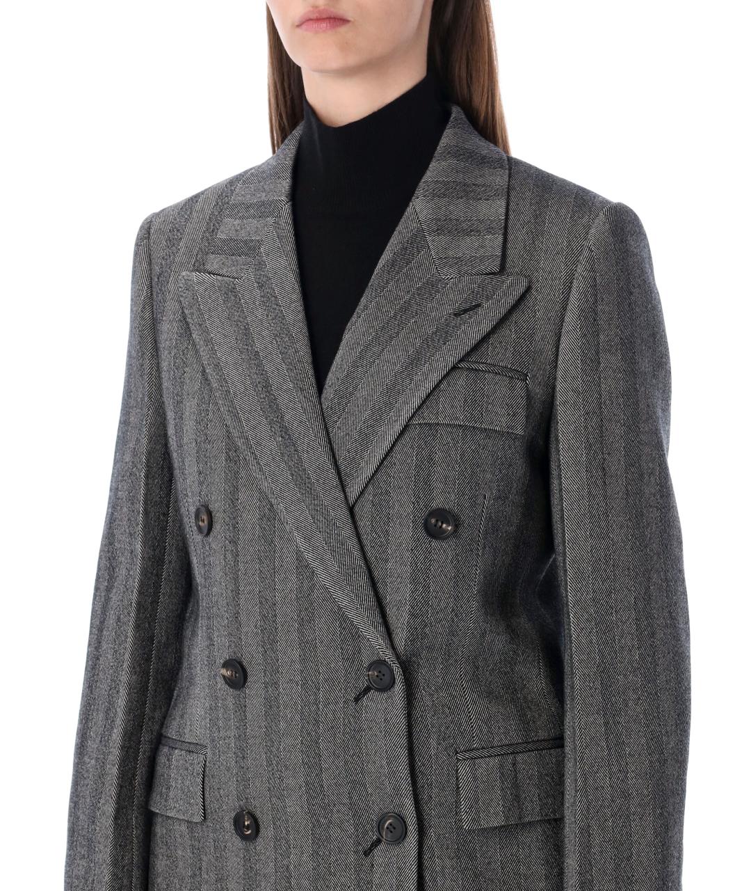 FERRAGAMO Мульти шерстяное пальто, фото 4