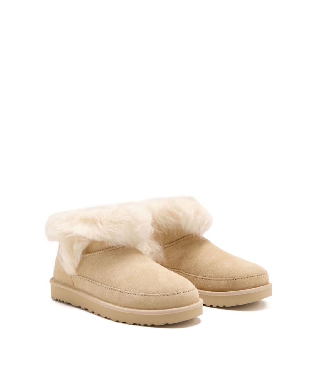 UGG AUSTRALIA Бежевые кожаные ботинки, фото 2