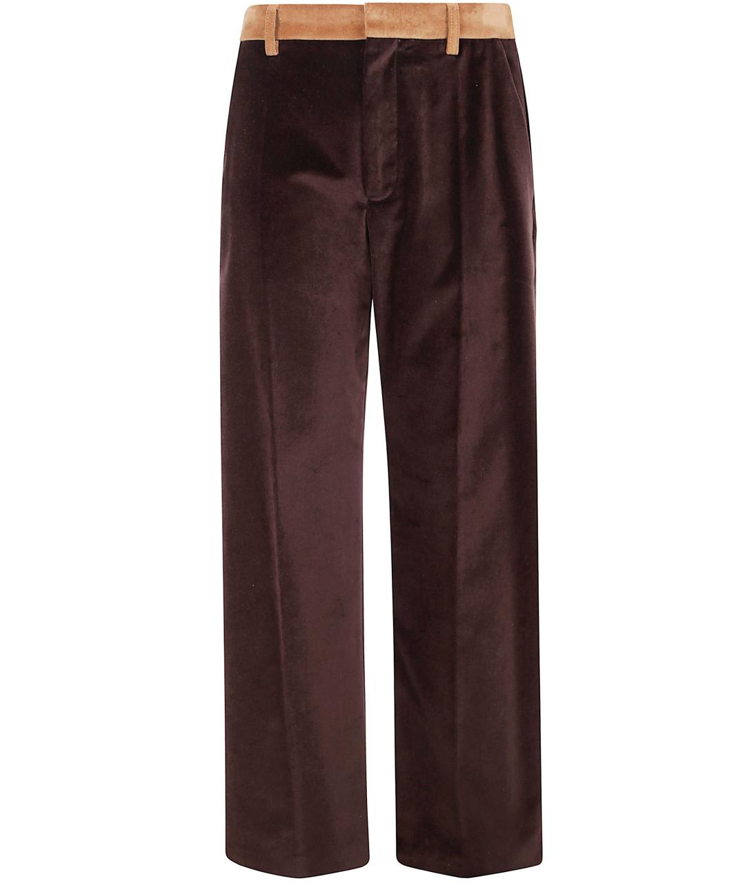 MARNI Коричневые хлопковые повседневные брюки, фото 1