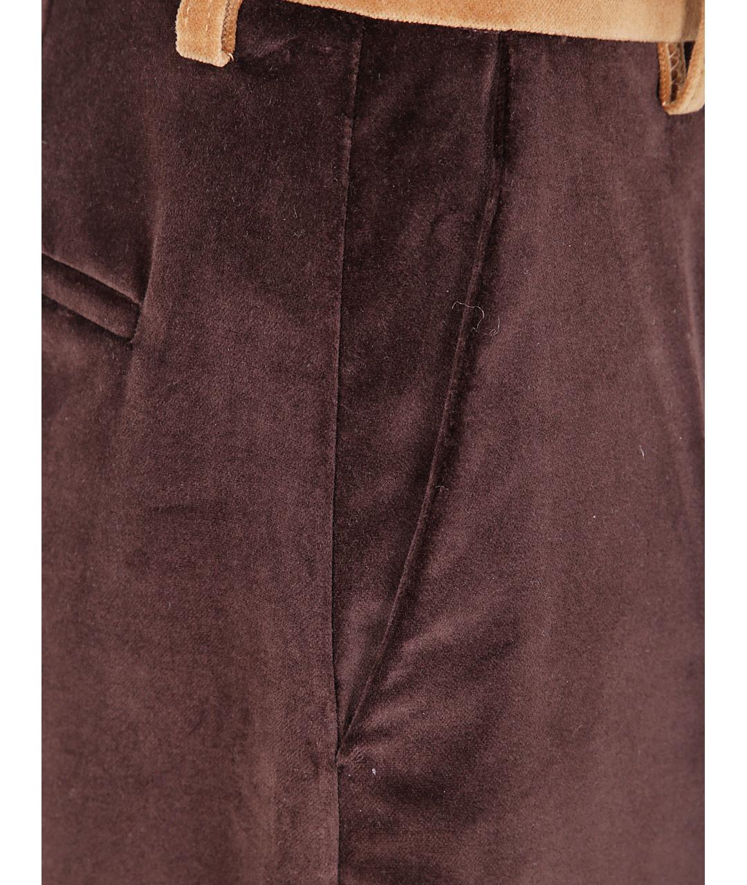 MARNI Коричневые хлопковые повседневные брюки, фото 3