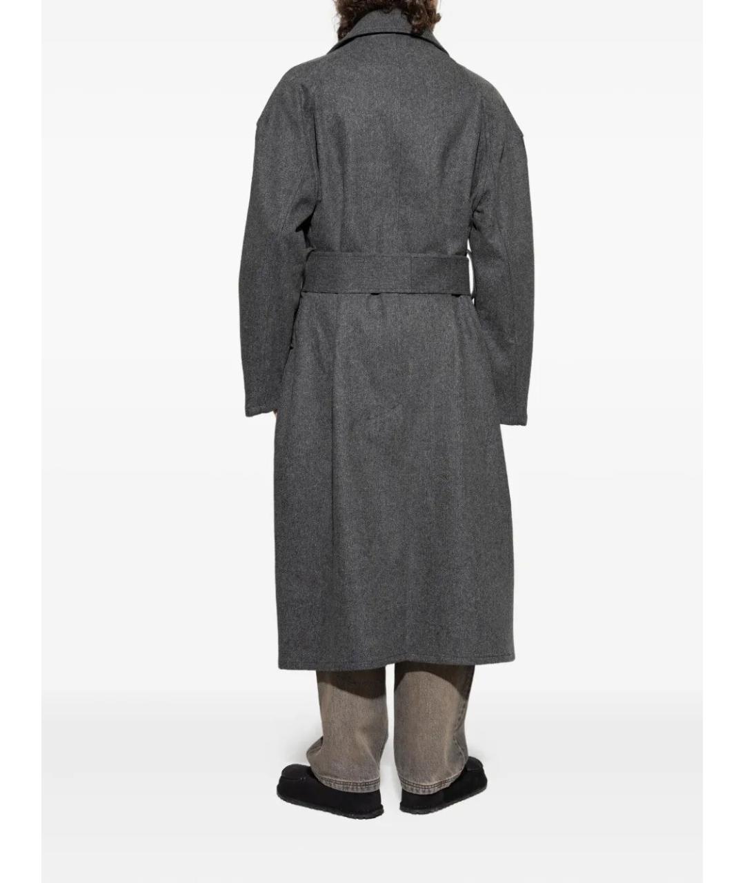 JACQUEMUS Серое шерстяное пальто, фото 2