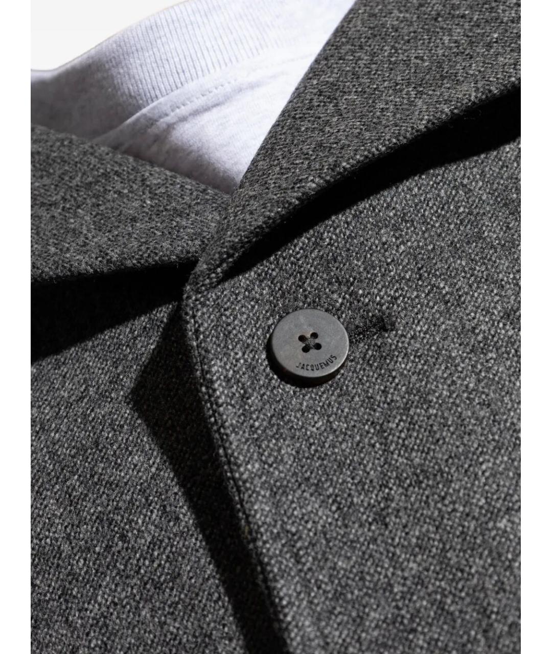 JACQUEMUS Серое шерстяное пальто, фото 3