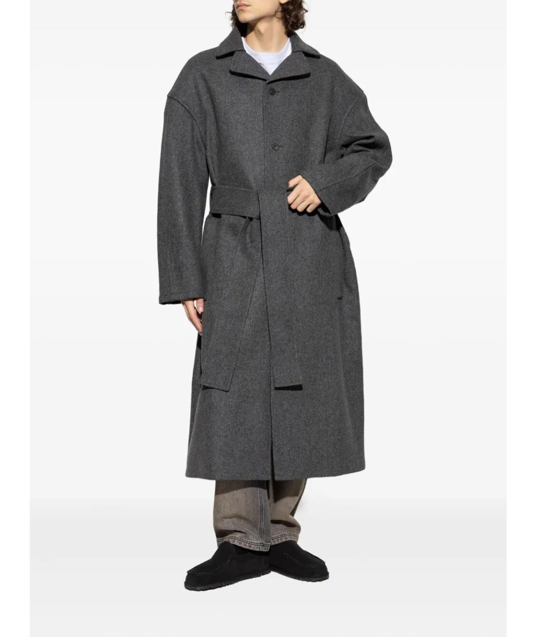 JACQUEMUS Серое шерстяное пальто, фото 4