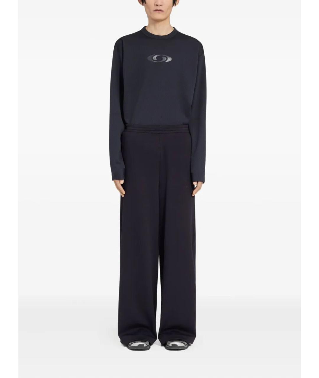 MM6 MAISON MARGIELA Черные полиэстеровые повседневные брюки, фото 5