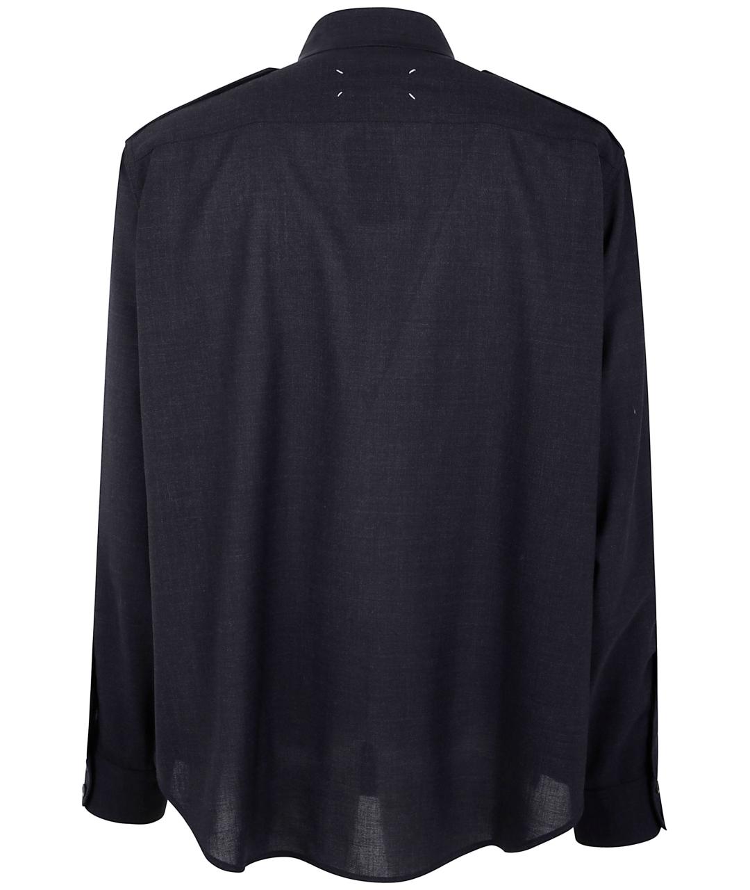 MAISON MARGIELA Антрацитовая шерстяная кэжуал рубашка, фото 2