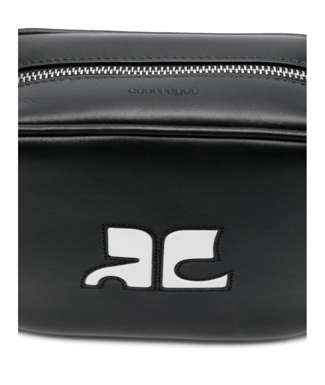 COURREGES Черная кожаная сумка через плечо, фото 5