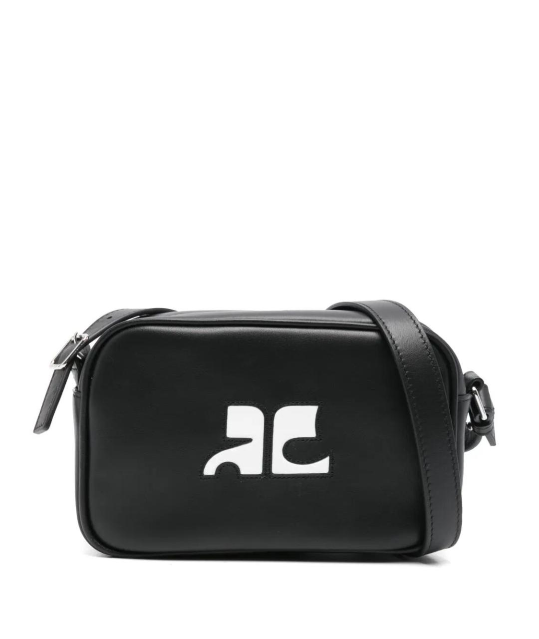 COURREGES Черная кожаная сумка через плечо, фото 1