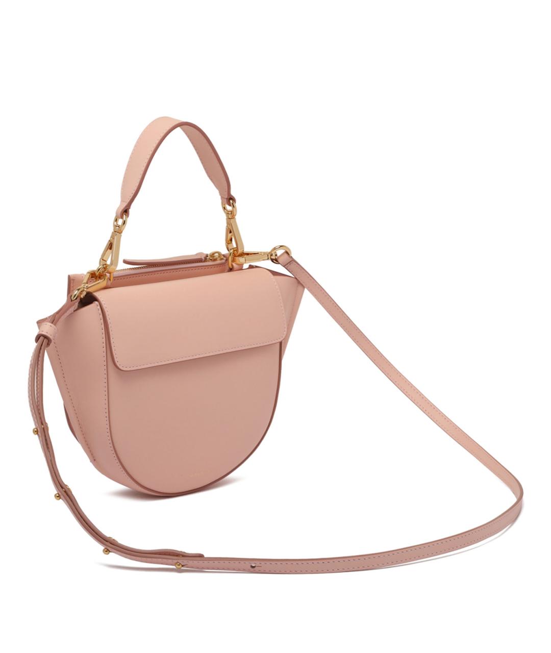 WANDLER Розовая кожаная сумка через плечо, фото 3