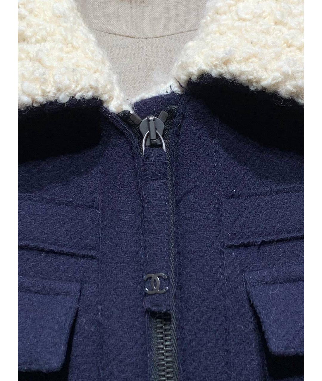 CHANEL Темно-синий шерстяной жилет, фото 4