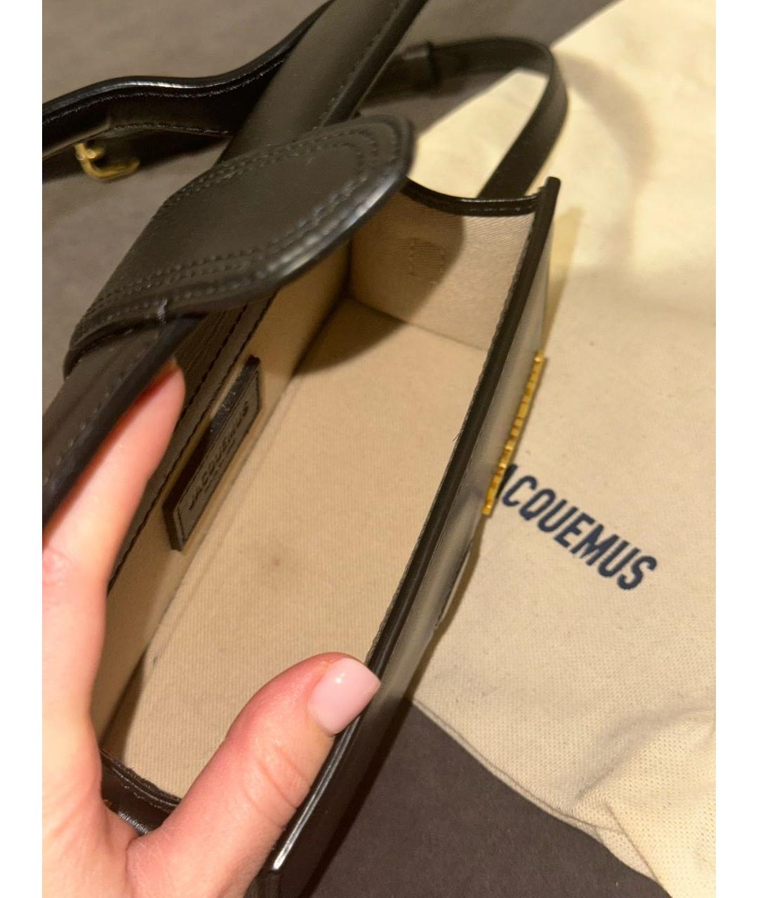 JACQUEMUS Белая кожаная сумка через плечо, фото 8