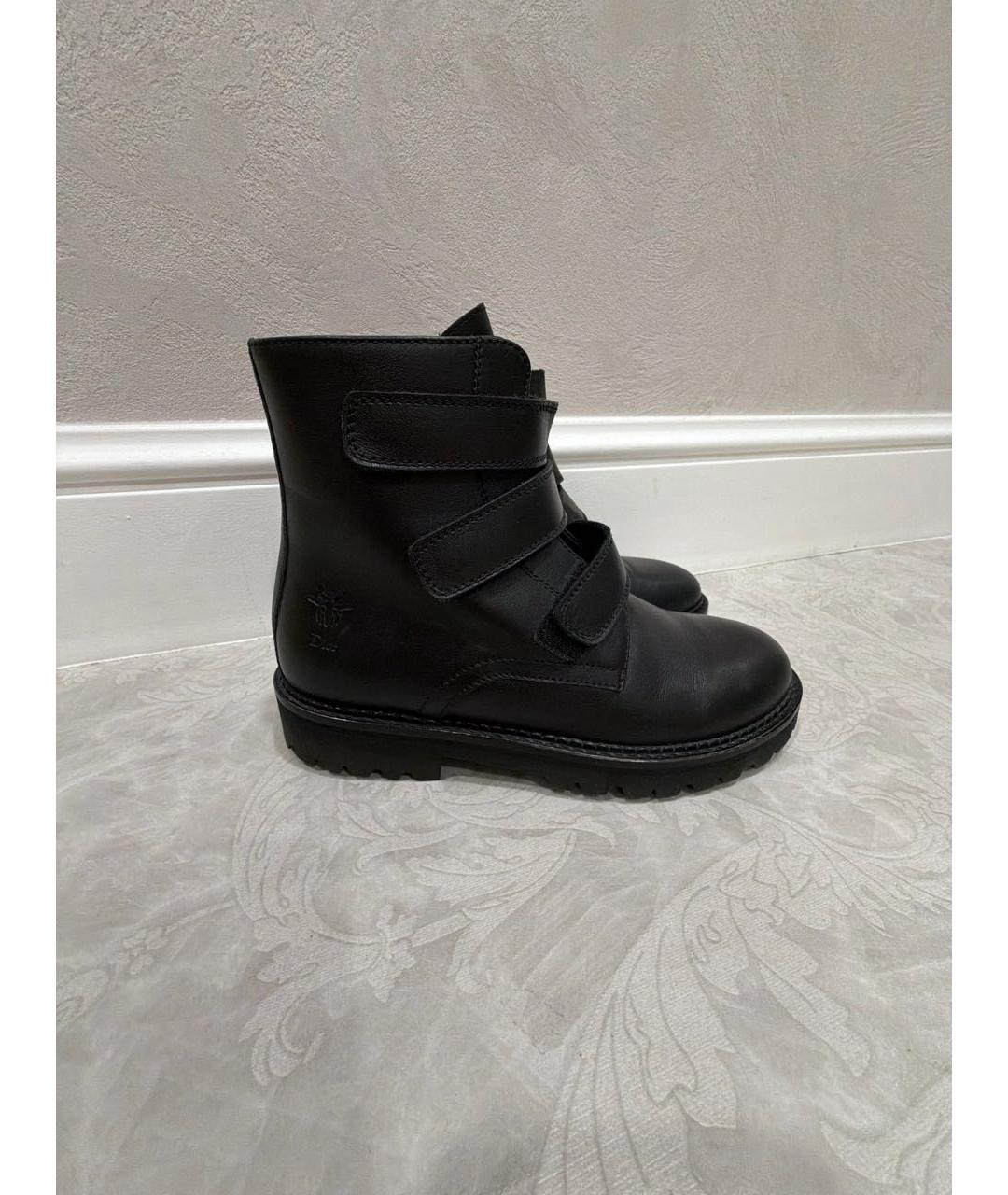 CHRISTIAN DIOR Черные кожаные ботинки, фото 8