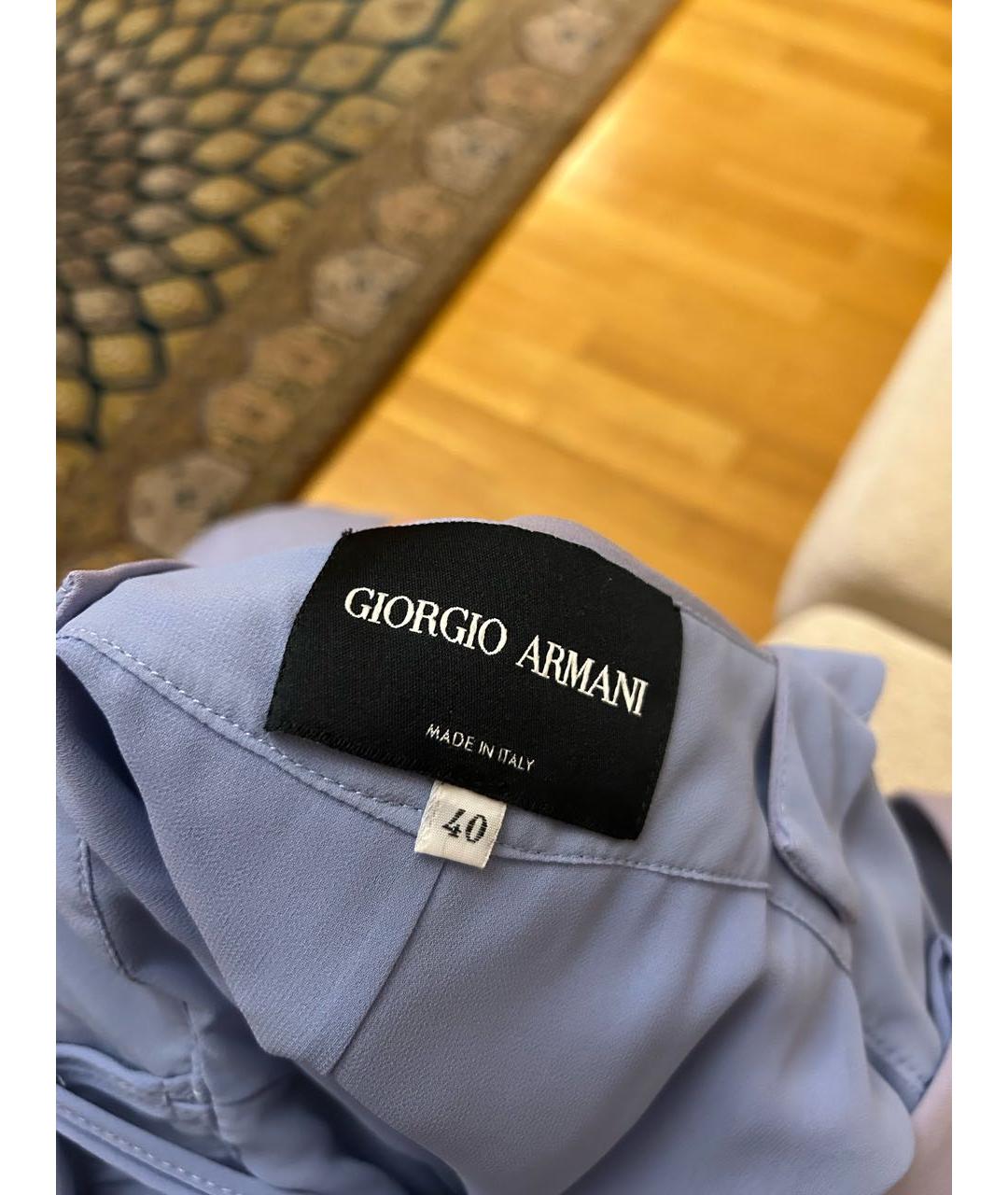 GIORGIO ARMANI Голубое шелковое коктейльное платье, фото 5