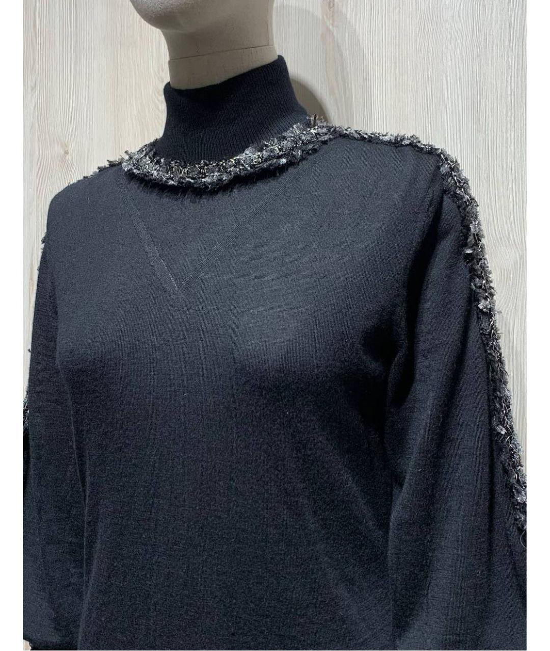 CHANEL Черное шерстяное повседневное платье, фото 3