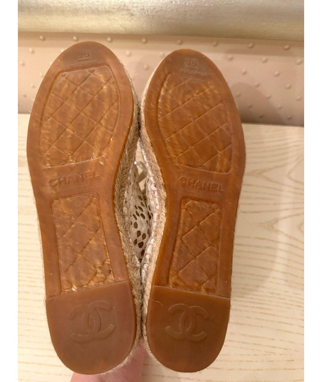 CHANEL Белые текстильные кроссовки, фото 7