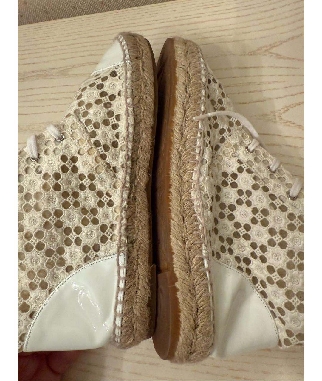 CHANEL Белые текстильные кроссовки, фото 4