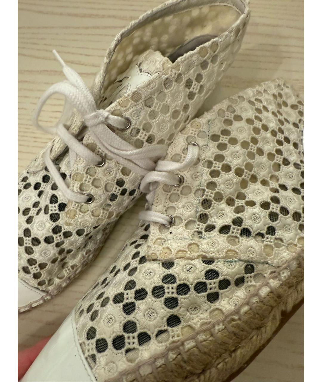 CHANEL Белые текстильные кроссовки, фото 8