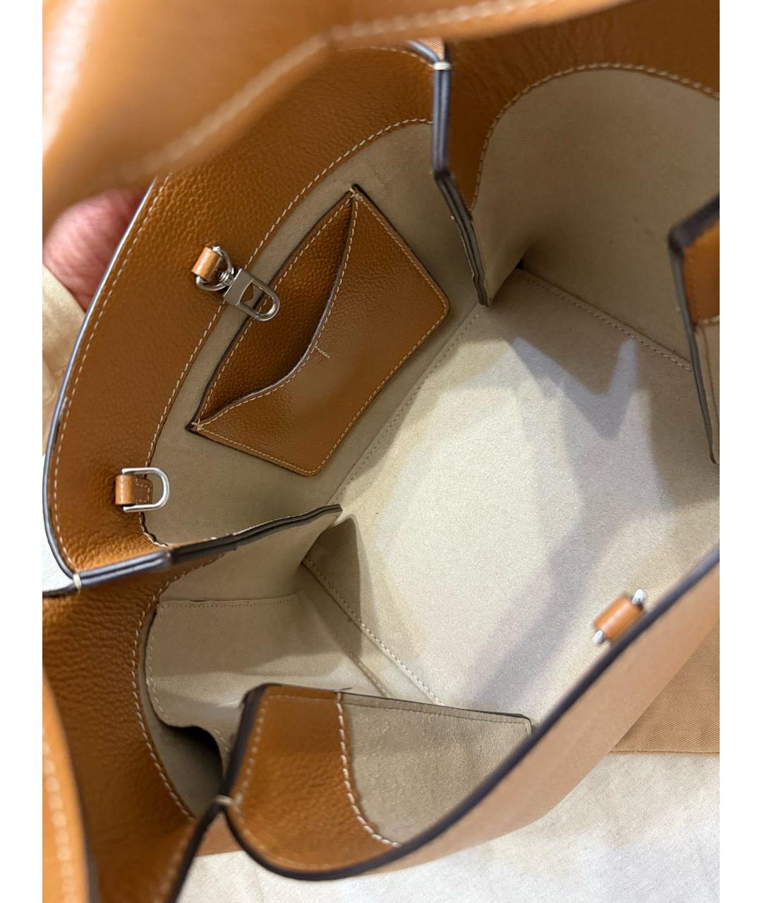 TOTEME Коричневая кожаная сумка тоут, фото 7