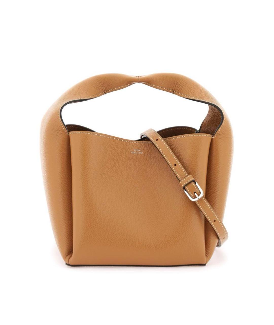 TOTEME Коричневая кожаная сумка тоут, фото 9