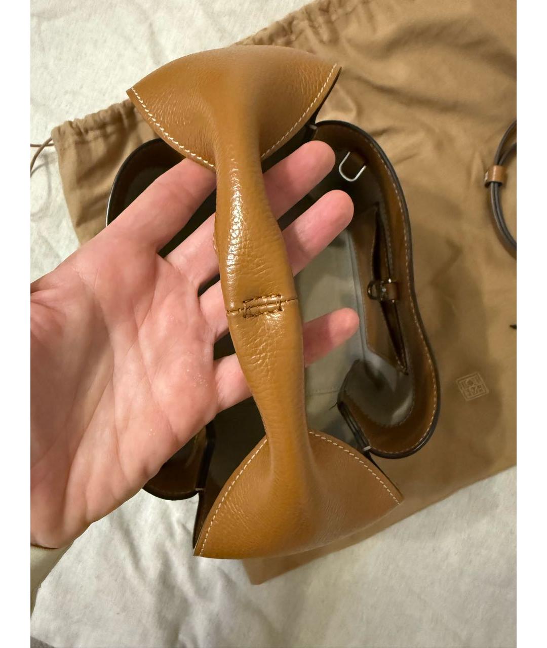 TOTEME Коричневая кожаная сумка тоут, фото 6