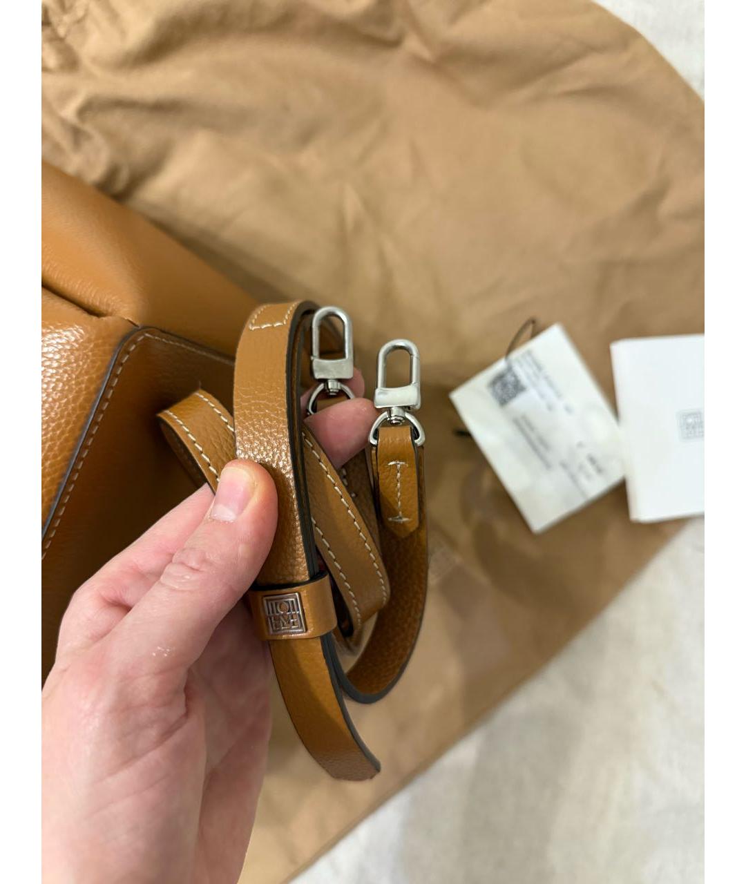 TOTEME Коричневая кожаная сумка тоут, фото 8