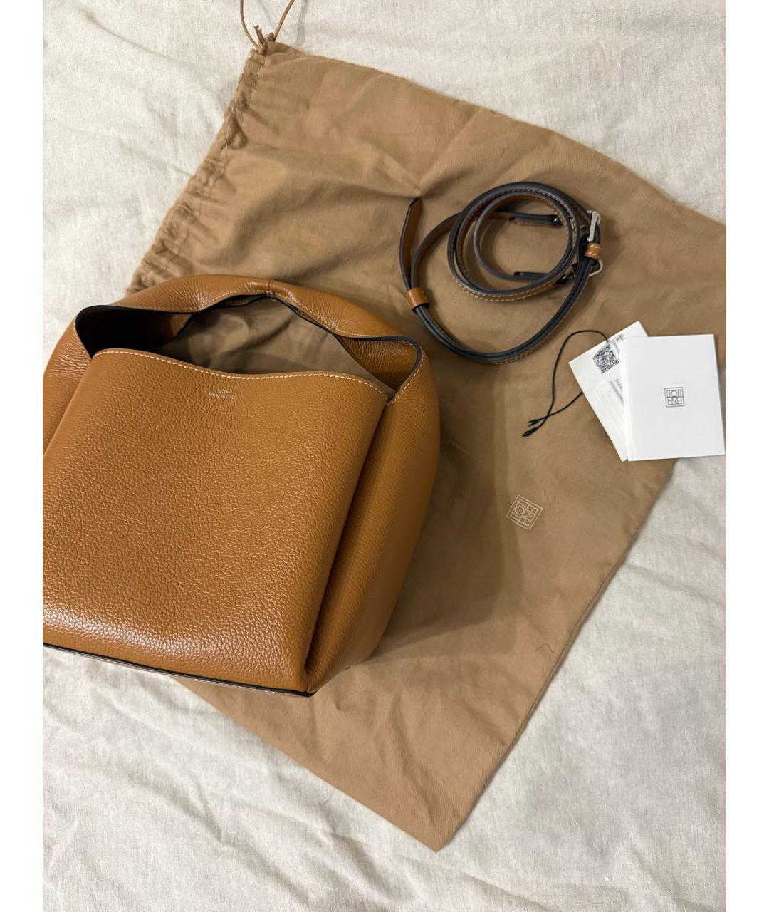 TOTEME Коричневая кожаная сумка тоут, фото 5