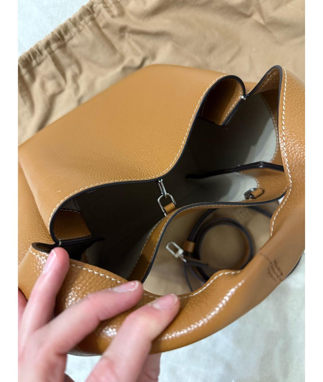 TOTEME Коричневая кожаная сумка тоут, фото 4