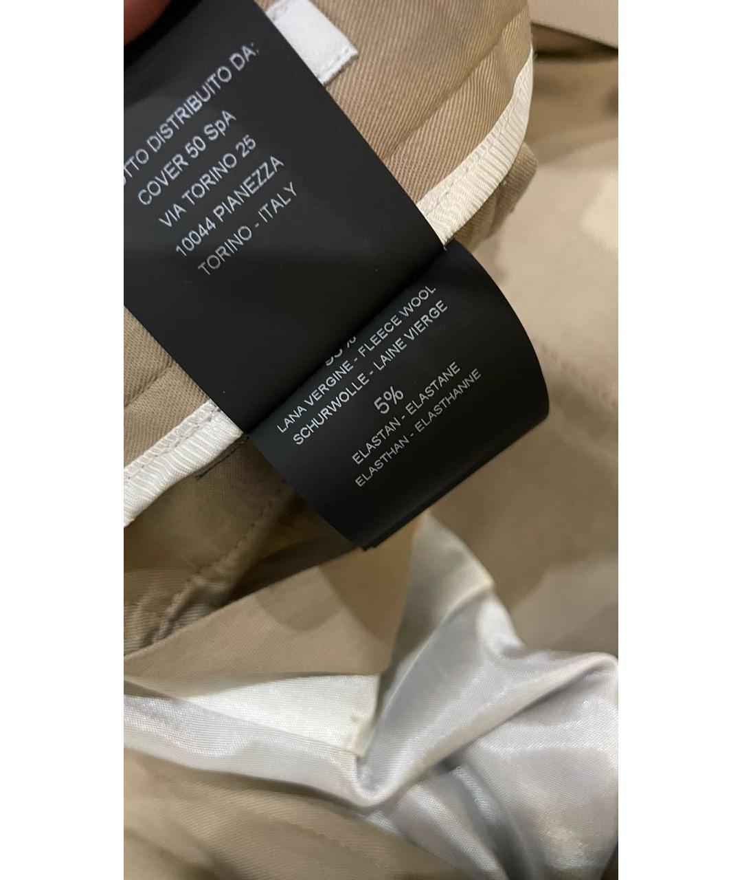 PT TORINO Коричневые шерстяные классические брюки, фото 6