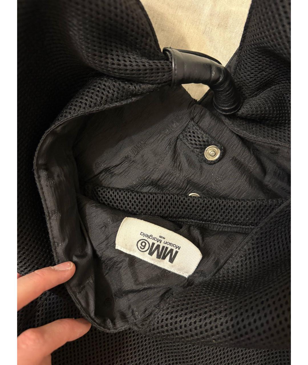 MM6 MAISON MARGIELA Черная тканевая сумка с короткими ручками, фото 4