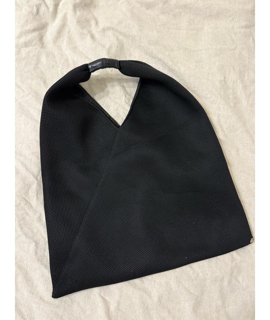 MM6 MAISON MARGIELA Черная тканевая сумка с короткими ручками, фото 2