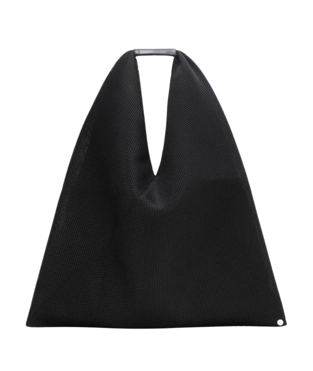 MM6 MAISON MARGIELA Черная тканевая сумка с короткими ручками, фото 1