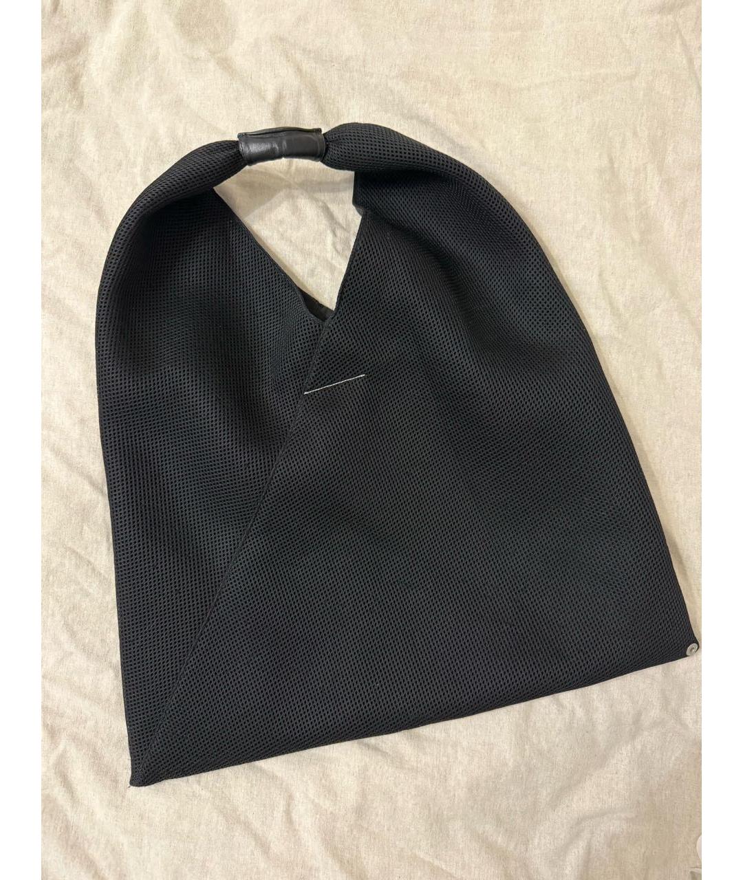 MM6 MAISON MARGIELA Черная тканевая сумка с короткими ручками, фото 3