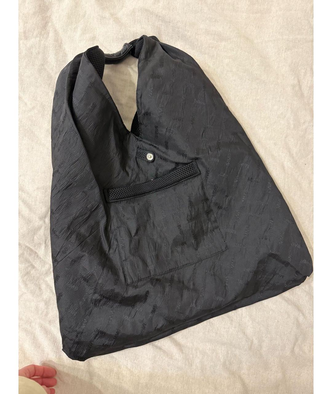 MM6 MAISON MARGIELA Черная тканевая сумка с короткими ручками, фото 7