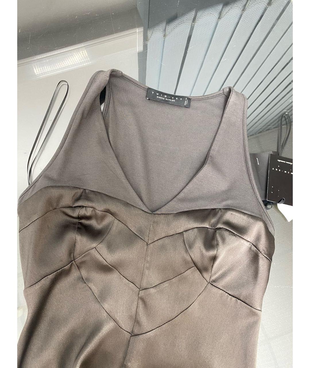 TWIN-SET Антрацитовое вискозное платье, фото 3