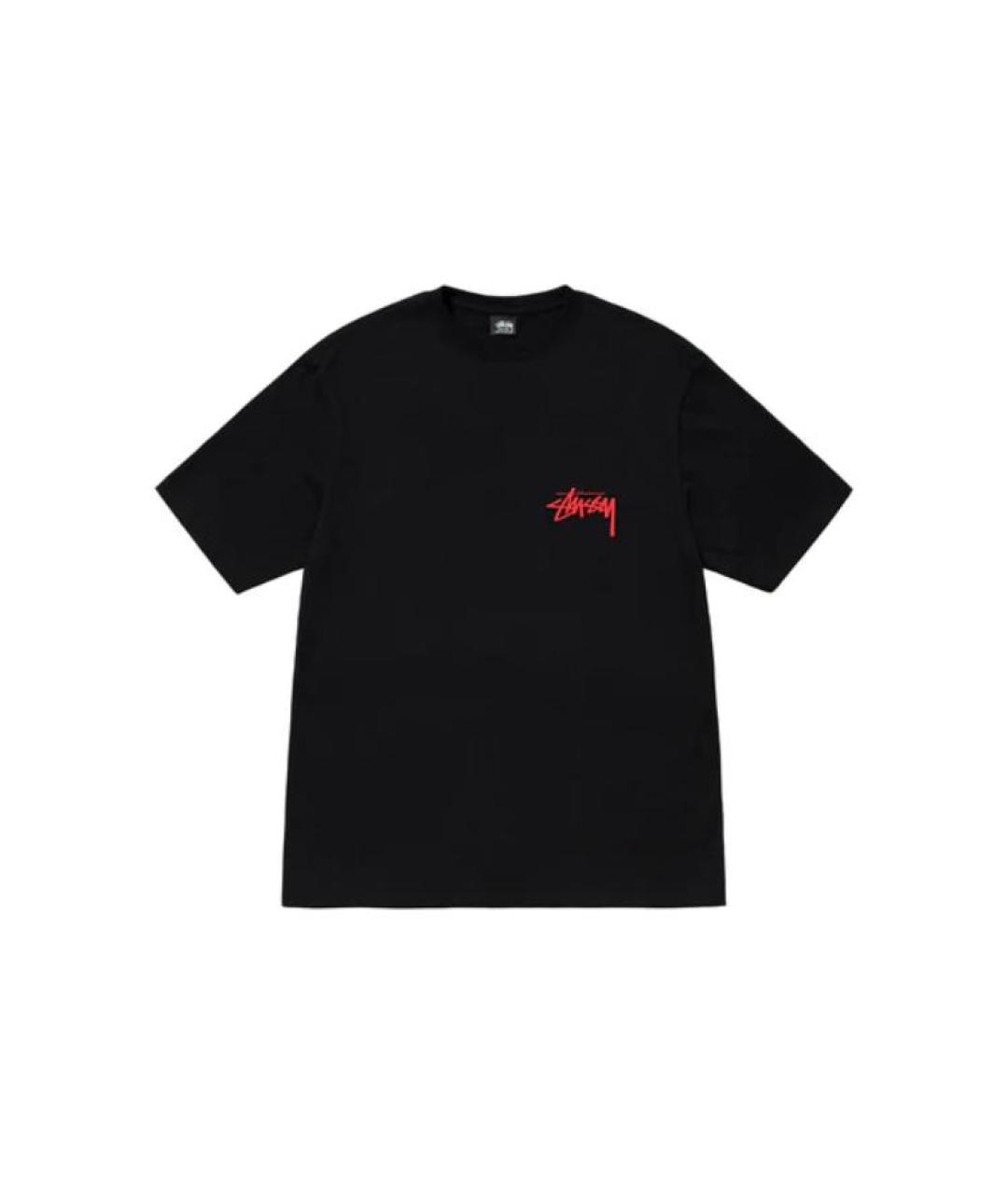 STUSSY Черная хлопковая футболка, фото 1