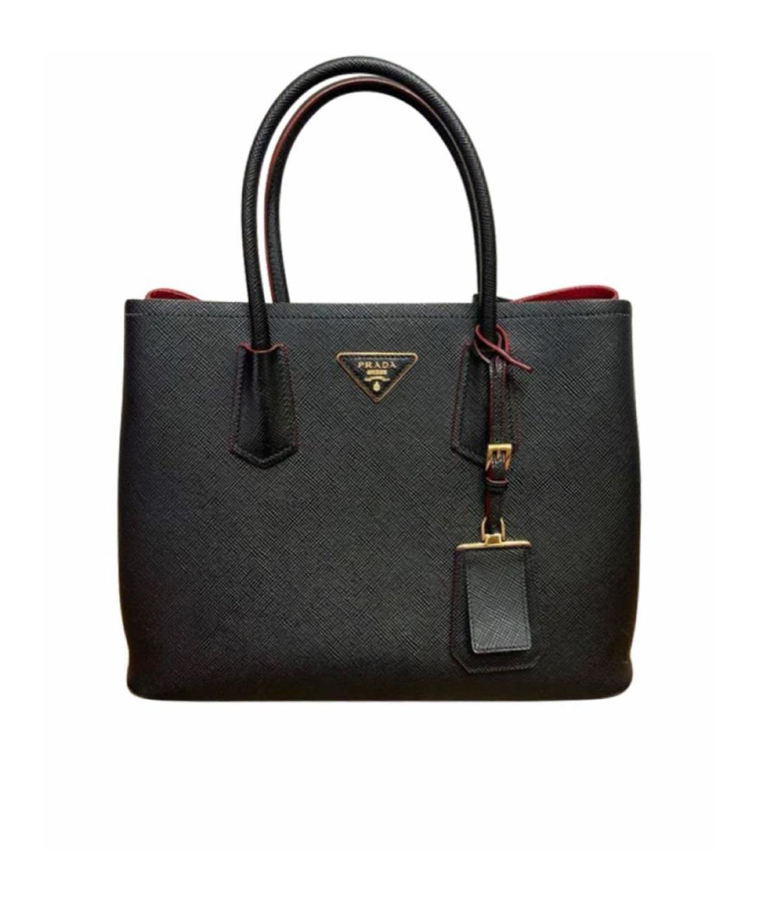 PRADA Черная кожаная сумка с короткими ручками, фото 5