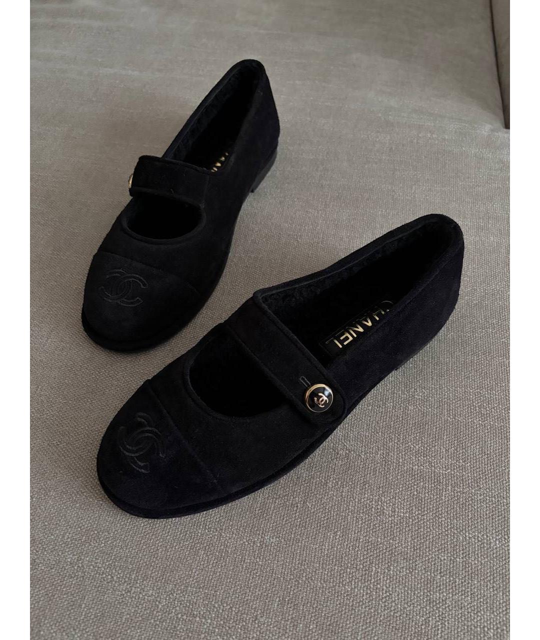 CHANEL Черные замшевые балетки, фото 3