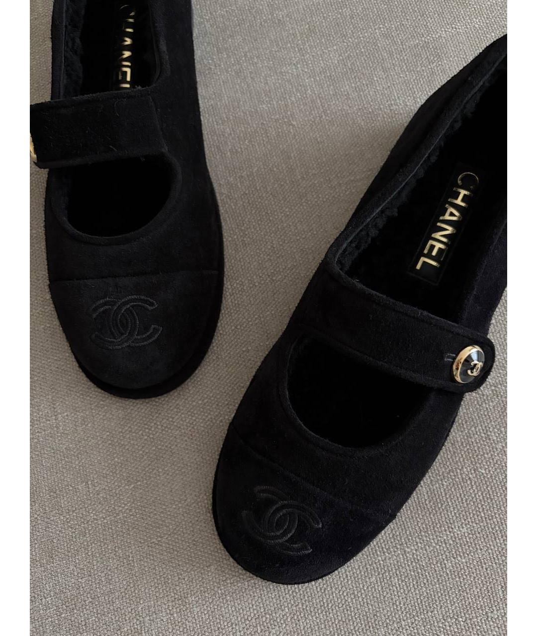 CHANEL Черные замшевые балетки, фото 2