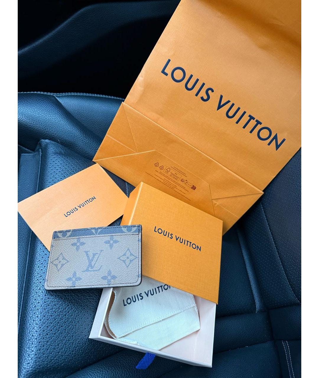 LOUIS VUITTON Коричневый кожаный кардхолдер, фото 4