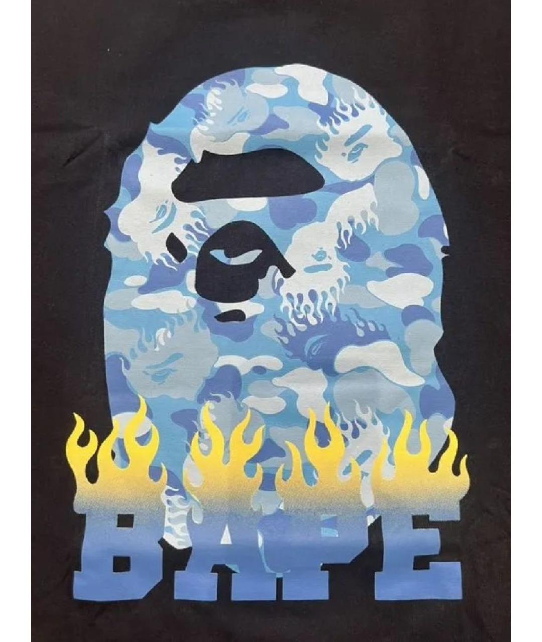 A BATHING APE Черная хлопковая футболка, фото 2