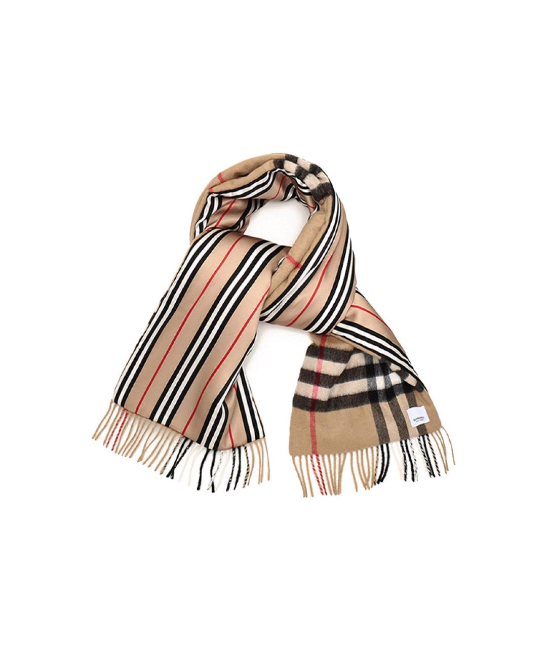 BURBERRY Бежевый кашемировый шарф, фото 4
