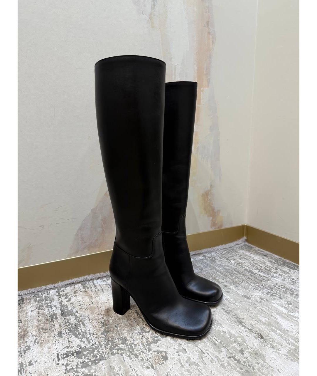 BOTTEGA VENETA Черные кожаные сапоги, фото 4