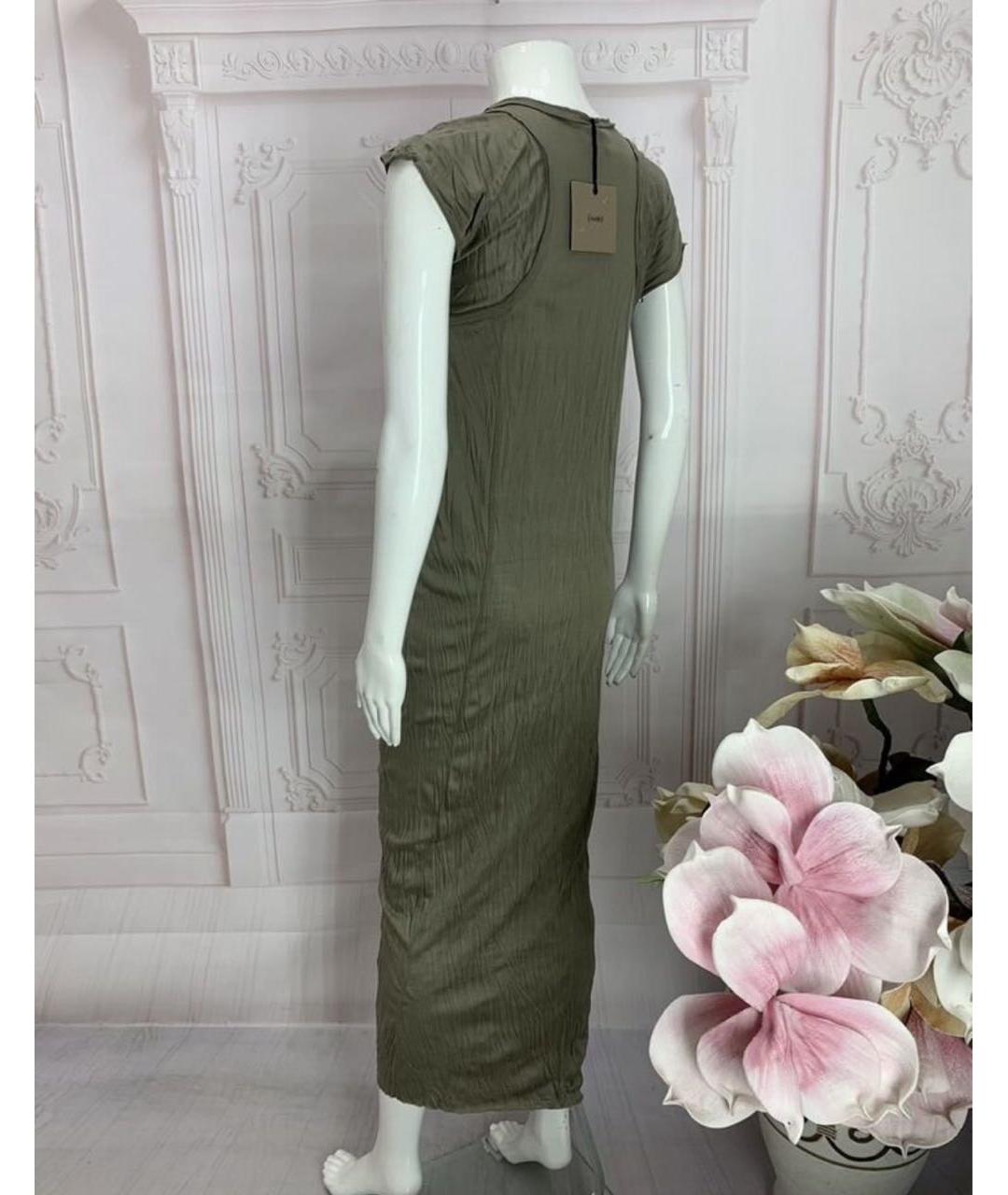 NUDE Хаки вискозное платье, фото 8