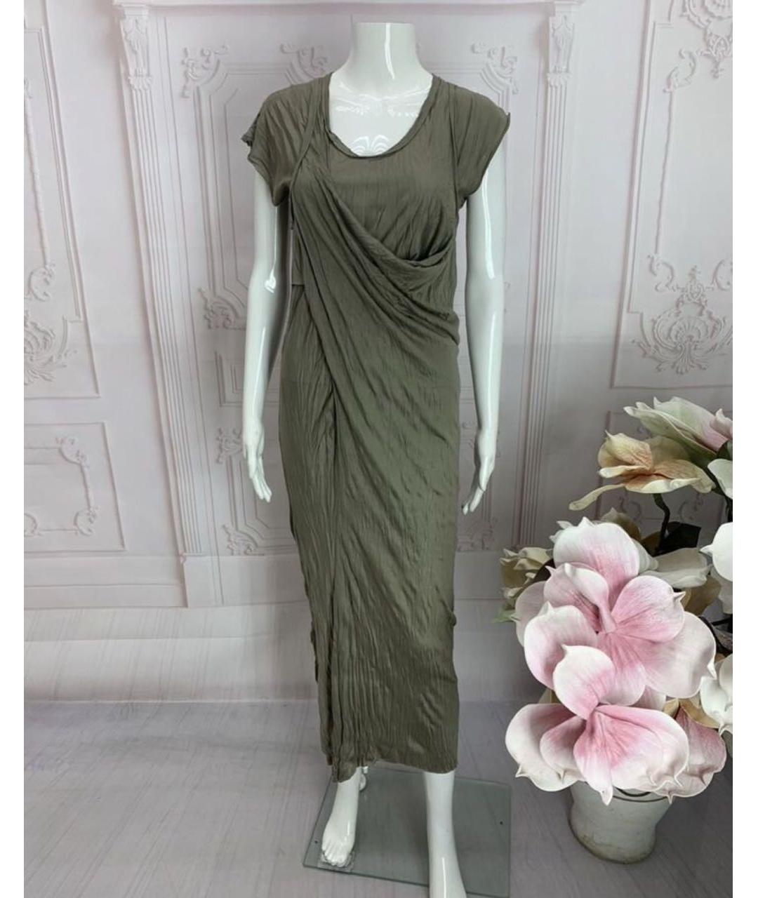NUDE Хаки вискозное платье, фото 5