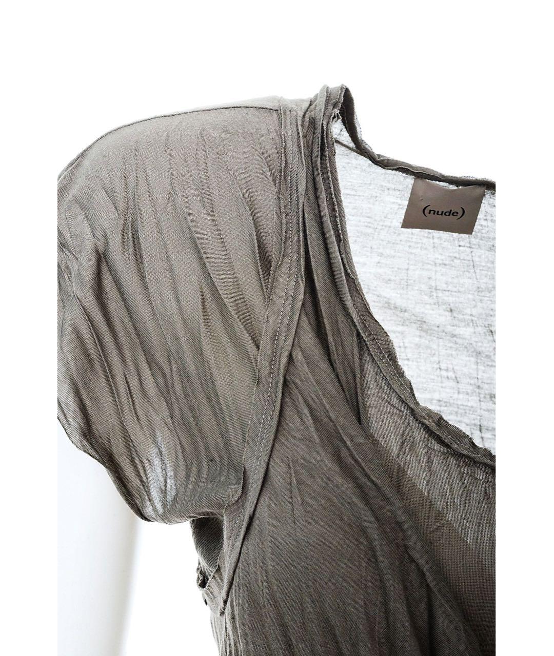 NUDE Хаки вискозное платье, фото 7
