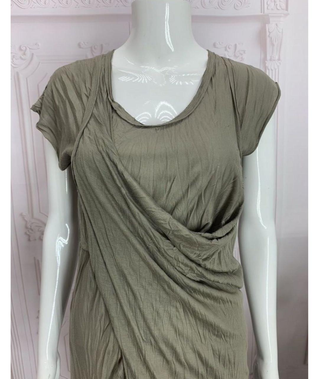 NUDE Хаки вискозное платье, фото 6