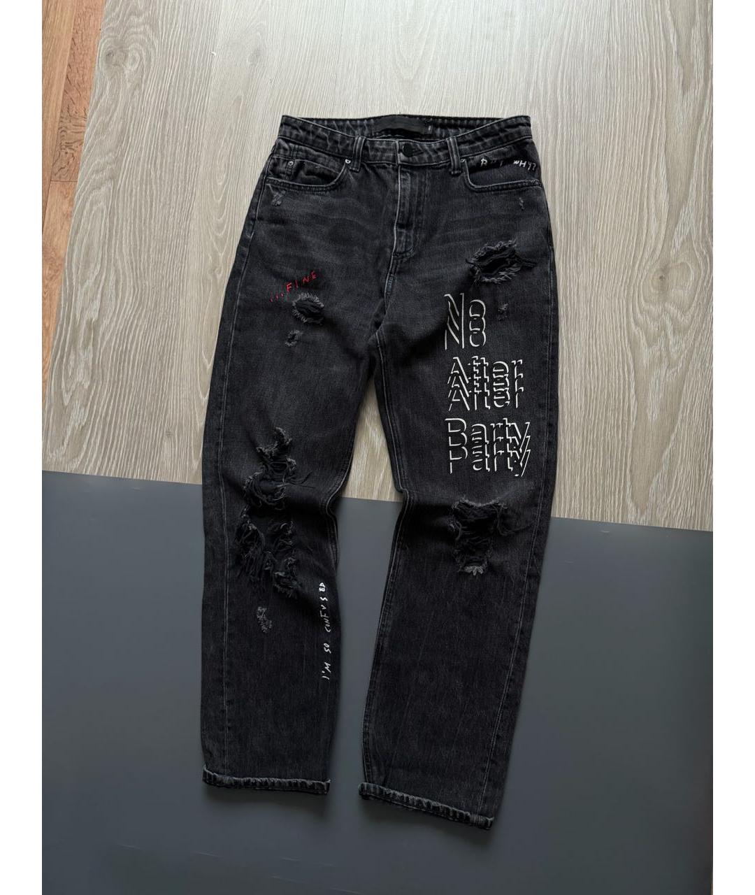 ALEXANDER WANG Черные хлопковые прямые джинсы, фото 3